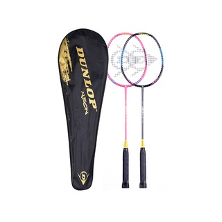 Dunlop Badminton Racket Neon 1.0 Set G1 HD NF (Matte Pink & Black )