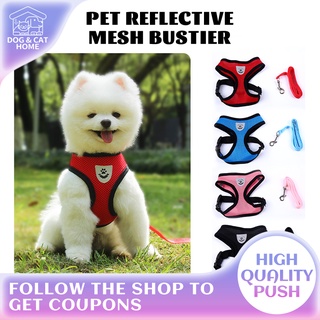 Pet Harness Leash Dog Leash Mesh Collar Leash Adjustable Traction Leash Set