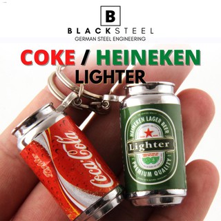 Kitchenwareↂ✢❐Stylish Coke Coca Cola in Can Heineken Beer Lighter with Key Chain Perfect Gift