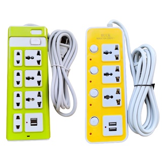 4M Extension Cord with Usb Port Highpower Multiswitch Universal USB Power Strip Socket Cable