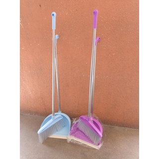2 in 1 Plastic Broom and Dustpan Set Dust Pan with Handle Cleaning Brush Broom Floor Sweep Walis