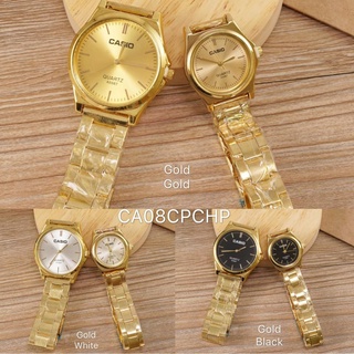 Set & Couple Watches❀┋[TIMEMALL] Casio stainless steel gold couple watch gift #CA08CPCHP