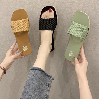 Korean style women slipper pvc flat sandals