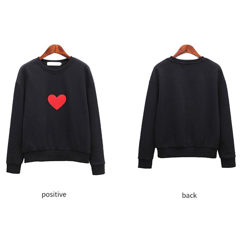 1pc Love ❤ Print Women Men Black Long Sleeve T-Shirt (9)