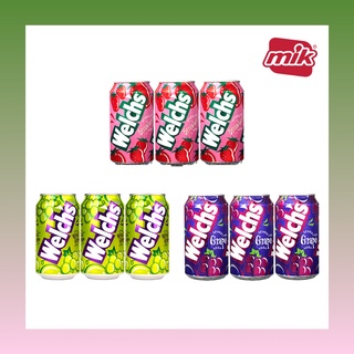 [Welchs] Korea Can Drink - Sparkling Soda Strawberry/White Grape/Grape 355ml