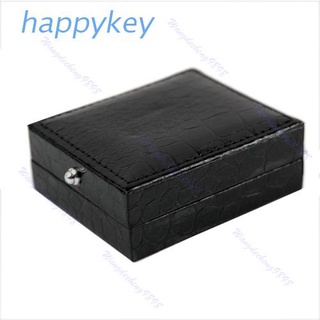 HAP 1PC Black Faux Leather Cufflinks Box Gift Storage Case Display Cuff Holder New