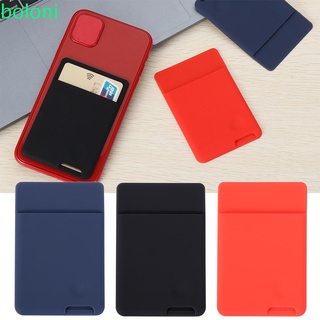 [COD] Universal Phone Card Holder Men Women Phone Back Pocket Cellphone Pocket Sticker Card Bags Mobile Accessories Card Pocket Self-Adhesive Silicone ID Credit Phone Stickers/Multicolor