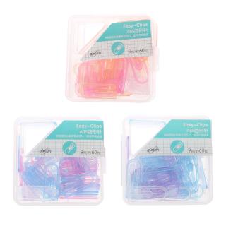 love*60pcs Small Mini Paperclip Kawaii Candy Color Clear Stationery Binder Clip Table (6)