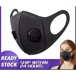 Black N95 Face Mask Washable Double Breathing Valve