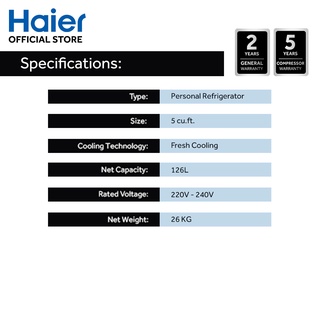 Haier HR-IV158SBP-S 5.0 cu. ft. Fast Cooling Inverter Single Door Refrigerator (Hairline Silver) (5)