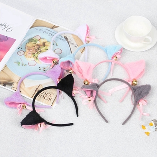 [READY STOCK]Cartoon Cat Fox Ears Headband with Bell Bow for Anime Cosplay Party Costume (1)