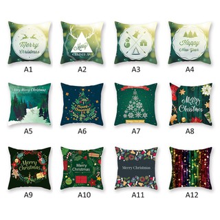 Christmas Series Throw Pillow Cover Soft Peach Velvet Decorative Pillowcase With Zipper Holiday Home