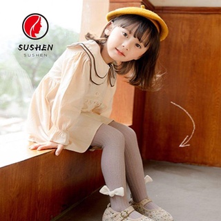 SUSHEN New Tights solid color Trousers Pantyhose Girls Pants autumn and winter Thick Warm bowknot Leggings/Multicolor