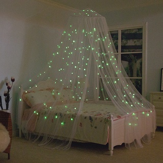 Mosquito netBedding Mosquito Net Nylon Bed Canopy Romantic Dreamy Glowing Stars Round Bed Mosquito