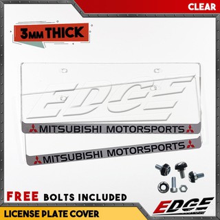 Fast delivery MITSUBISHI MOTORSPORTS Clear License Plate Cover 2pcsset universal acrylic flexi glas