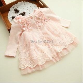 Spring and autumn 0-2 yrs baby clothing floral lace lovely princess newborn baby tutu dress infant