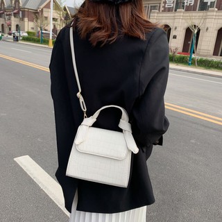 Korean crocodile pattern shoulder bag fashion all-match small square bag messenger bag handbag