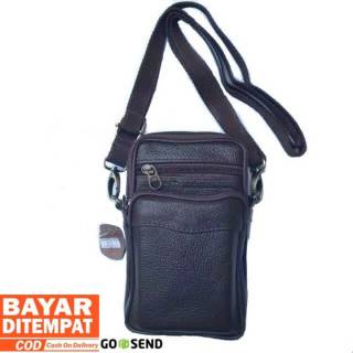 Genuine Leather Sling Bag | 7-inch Mobile Phone Leather Waist Bag