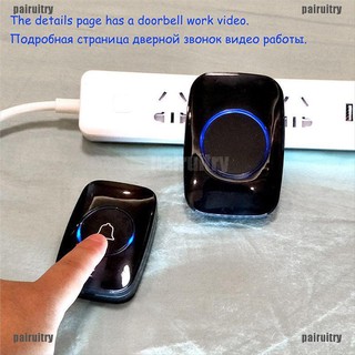 【COD•PAIR】300M Waterproof LED Wireless Doorbell EU/UK/US Plug 38 Songs Chime D (4)