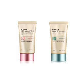 The Face Shop Power Long Lasting Pink Tone Up / Green Tone Up Sun Cream 50ml + The Face Shop Samples