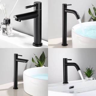 RCG Heavy Duty Black SUS304 Stainless Lavatory Basin Faucet 1/2" Tall And Short Bathroom Tap COD
