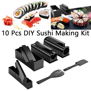 10 Pcs/Set DIY Sushi Making Kit Roll Sushi Maker Rice Roll Mold Kitchen Sushi Tools Japanese Sushi
