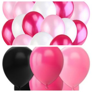 100pcs Tri Color Latex Balloons Black Pink White Dark Pink Combination Elegant Balloons