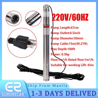 New 2Inch Submersible Pump 0.5HP Water Pump Deep Well 220V 60Hz 180ft 8GPM Submersible Water Pump (1)