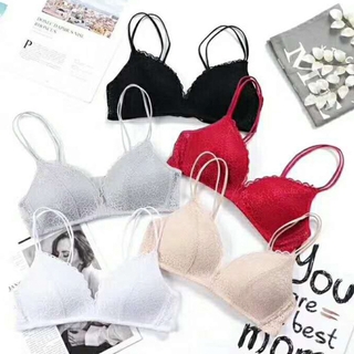 Sexy Lace Bralette Wireless A B Cup Bra Soft Solid Color