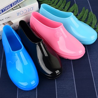 Ladies low-top water shoes shallow mouth waterproof fashion rain boots kitchen non-slip wear-resistant work shoes fishing shoes short-tube rain boots