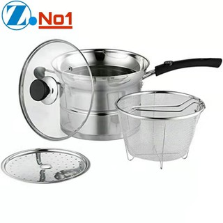 Z.NO1 Multifunctional Pot Soup Pot Steamer Fryer Stainless Steel Induction Cooker Gas Universal 4.9