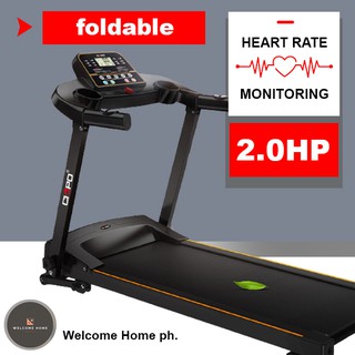 Electric Foldable Treadmill with LCD Bluescreen Display and Heart Rate Function