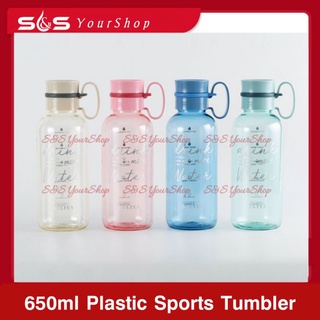 (S&S) 650ml Tritan Plastic Sports Tumbler with Handle, Kids/Adults Drinking Water Bottle, BPA Free