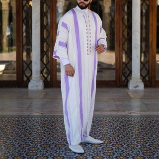 Muslim Men Jubba Thobe Casual Dubai Middle East Robes Islamic Arabic Kaftan Leisure Men Abaya
