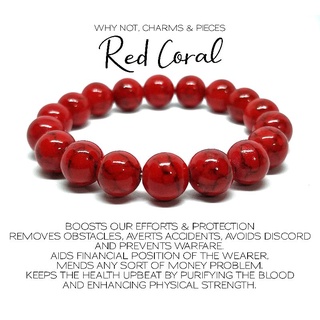 Red Coral Bracelet - Natural Stone, Healing Crystals, Healing Stone, Gemstone