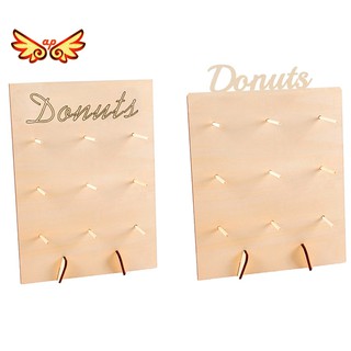 ♥▪2Pcs Wooden Wall Stand Donut Party Decoration Doughnut