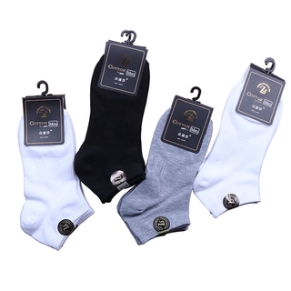 Spring and summer new men's boat socks men's sports boat socks black and white gray classic color cotton socks (2)