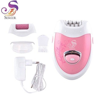 Semier 2In1 SM199 Electric Epilator Trimmer Cordless Hair & Callus Remover Rechargeable Defeatherer