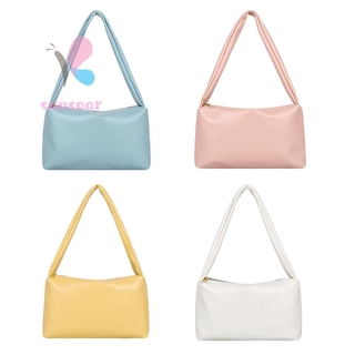 Simple Pure Color Women Handbag Female PU Portable Shoulder Underarm Bags