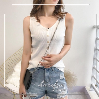 Summer New Sexy V-neck Slimming Knitted Sleeveless Bottoming Vest Suspenders Women's Clothing