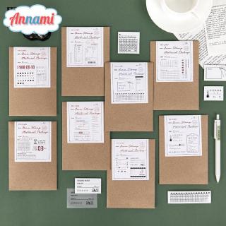 Annami 3Pcs Stamps Set Monthly Weekly Memo Time Health Management Stamp Decor Album Journal (1)
