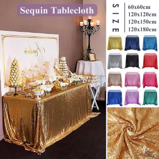 Rectangular Sequin Tablecloth Sparkle Table Cover Wedding Birthday Party Table Decoration 12 Colors