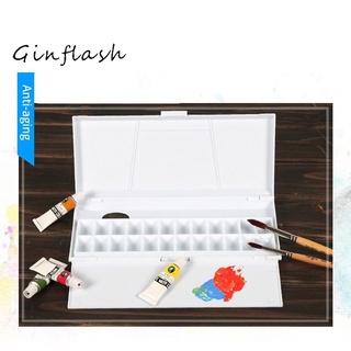 【Spot sale】 Ginflash Moisturizing Plastic Watercolor Paint Palette 17 Grid Watercolor Art Supplies