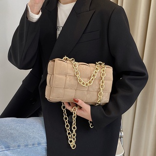 Designer Luxury Women's Shoulder Bag Weave Handbag For Women Moulded Leather Thicken Chain Crossbody