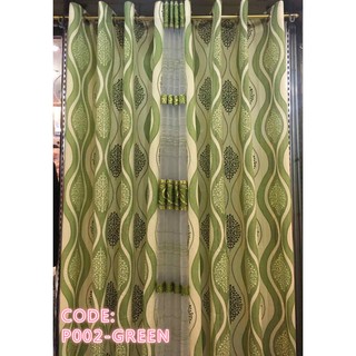 3in1 Set Curtain Christmas Tree Green 215x150cm with 8 Ring Window Home Living CURTAIN HANS P002 P