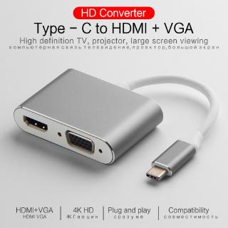 USB C to HDMI VGA HUB Type-C Adapter Dock For MacBook Pro/Air USB-C 3.1 Multi Port USB 3.0 Splitter Connect TV projector