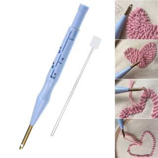 {now}Plastic Punch Needle Embroidery Pen Set Adjustable Punch Needle Weaving Tool Interchangeable Pu