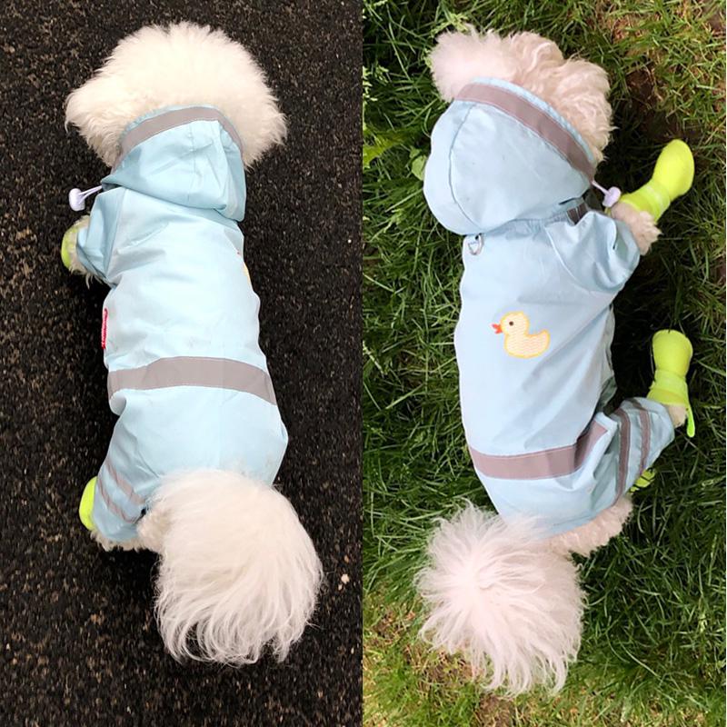 Dog raincoat teddy bear corgi small dog four-foot waterproof all-inclusive poncho pet puppy dog rain