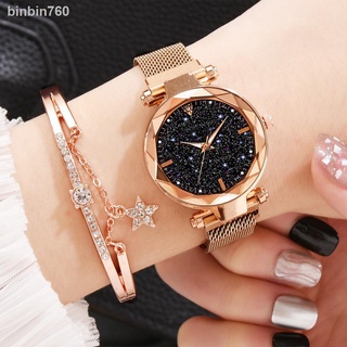 New in 2021✥℡J.ESTINA Jewelry [with box] Fashion Starry sky magnet buckle watch bracelet and quartz