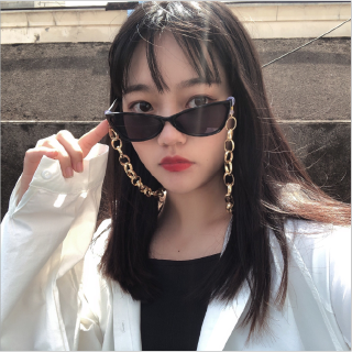 1PC Womens Gold Eyeglass Chains Sunglasses Fashion Chic Simple Personality Oval Glasses with Chain (1)